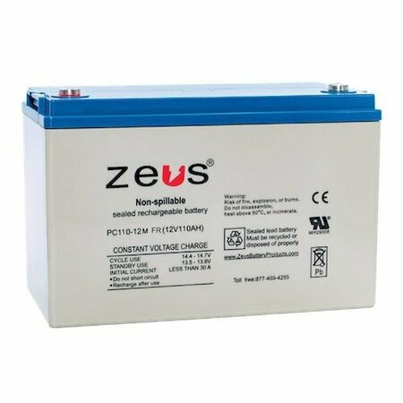 ZEUS BATTERY PRODUCTS 110Ah 12V M8 Sealed Lead Acid Battery PC110-12M FR
